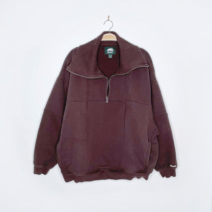 roots cloud brown 1/2 zip sweatshirt