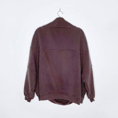roots cloud brown 1/2 zip sweatshirt
