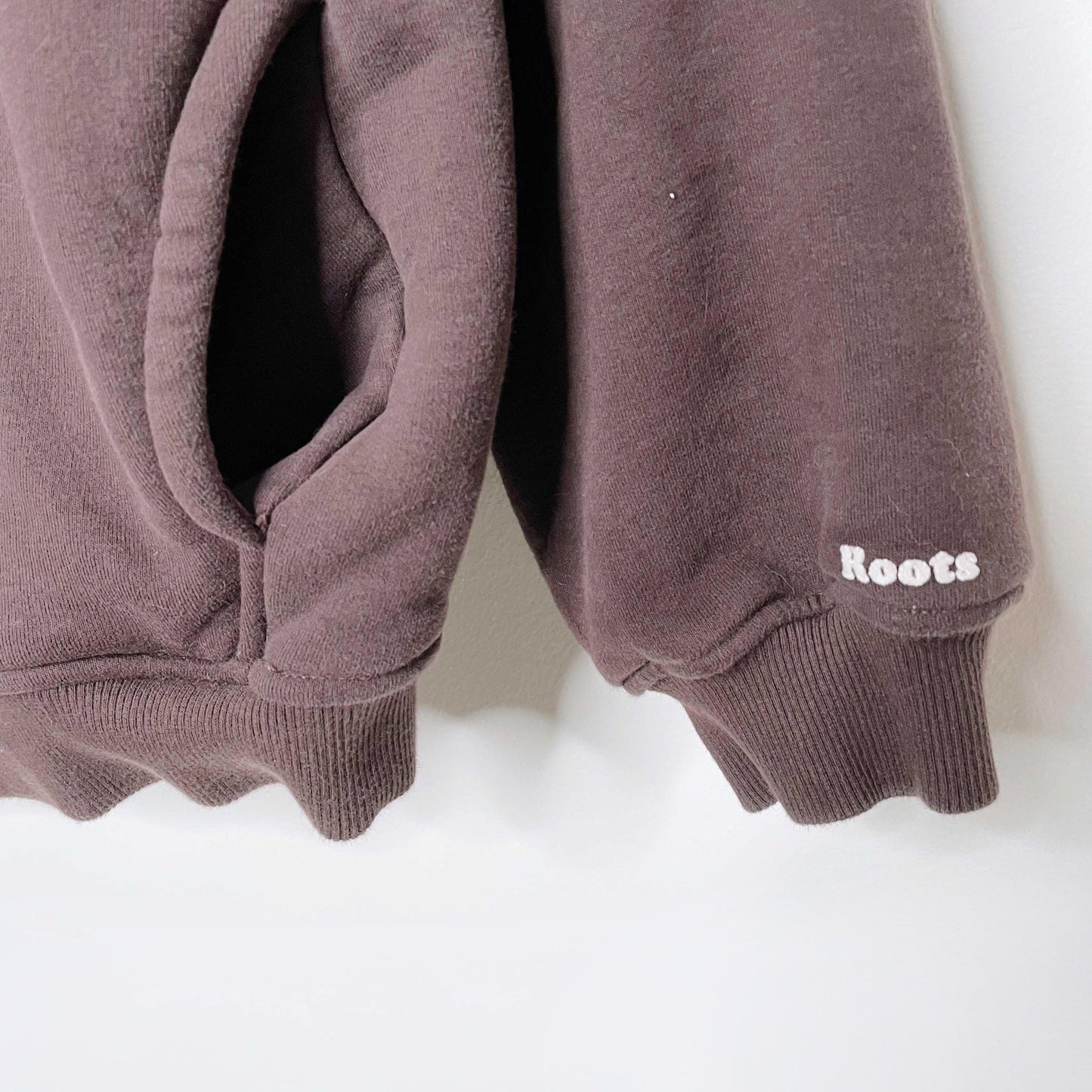 roots cloud brown 1/2 zip sweatshirt