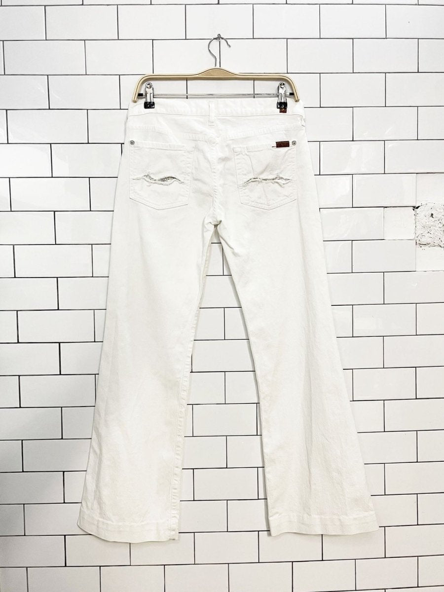 y2k 7 for all mankind dojo rhinestone low rise flare jeans | made in USA - good market thrift store