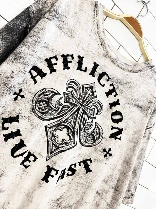 y2k affliction live fast velvet flocked tee - good market thrift store