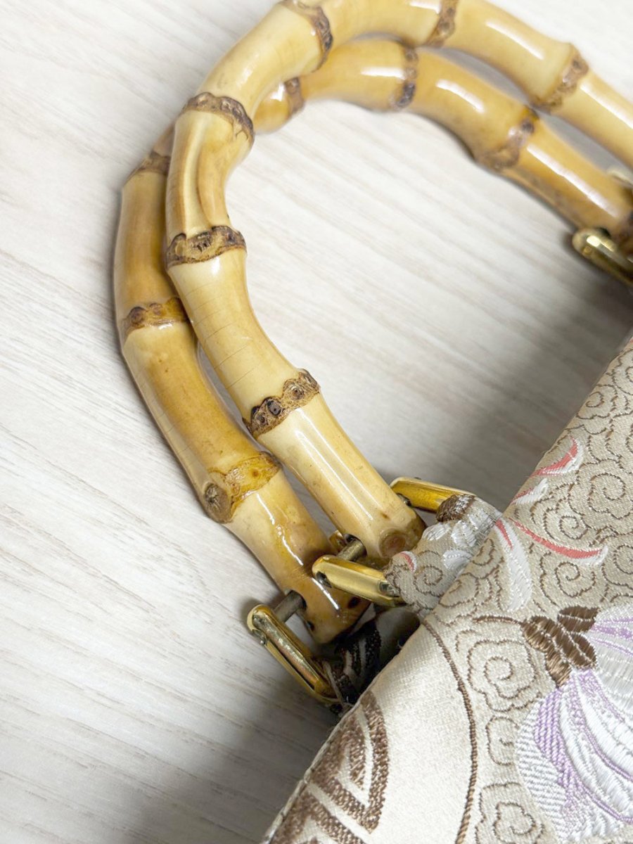 y2k bamboo handle satin brocade handbag - good market thrift store
