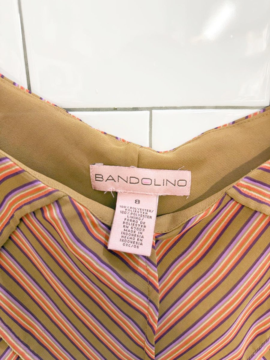 y2k bandolino striped flowy chiffon tank - good market thrift store
