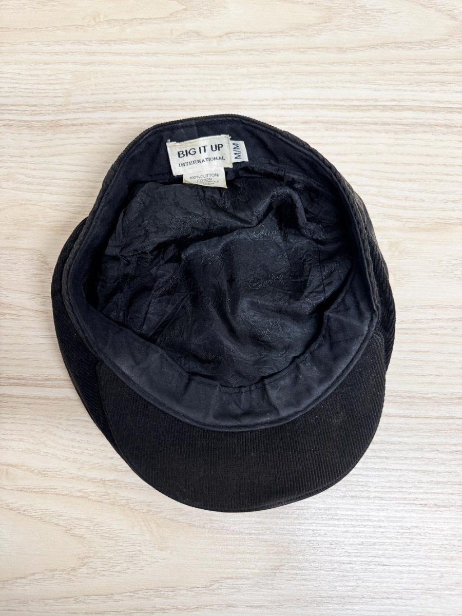 y2k big it up corduroy flat cap - good market thrift store