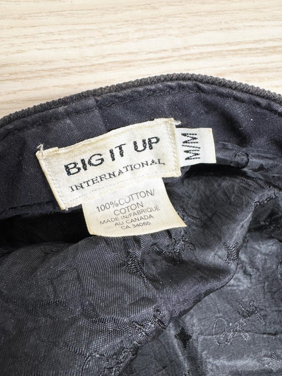 y2k big it up corduroy flat cap - good market thrift store