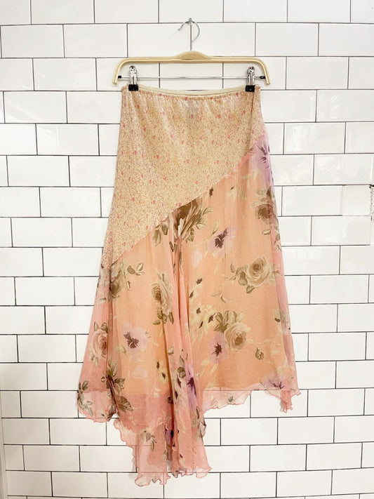 y2k boston proper 100% silk chiffon a - line flowy midi skirt - good market thrift store