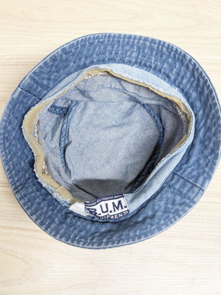 y2k bum equipment denim bucket hat - good market thrift store