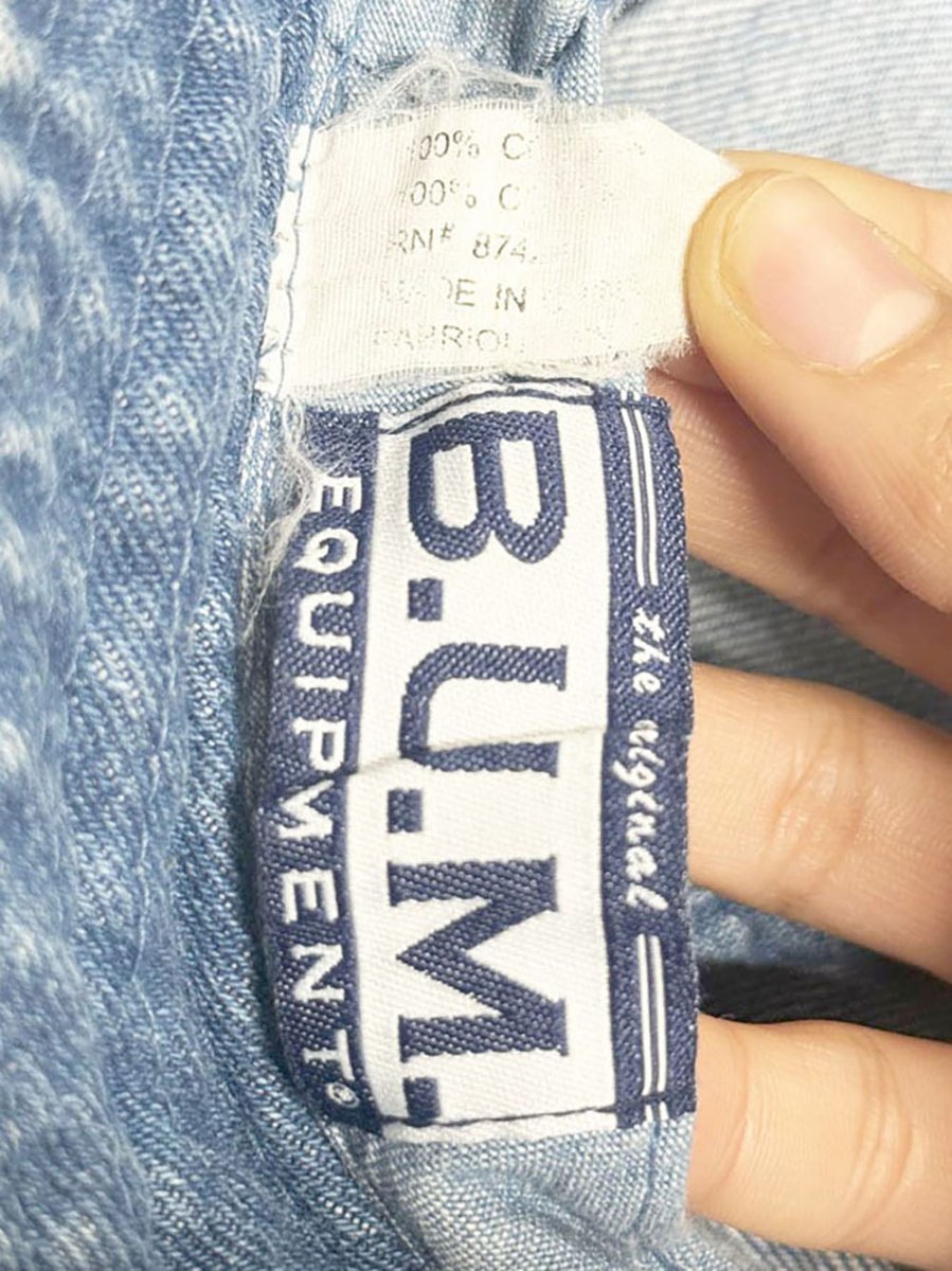 y2k bum equipment denim bucket hat - good market thrift store