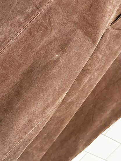 y2k bum suede contrast stitch straight leg pants | leather - good market thrift store