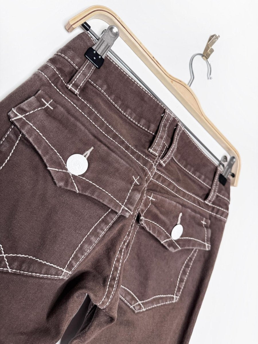 y2k burberry blue label contrast stitch low rise jeans - good market thrift store