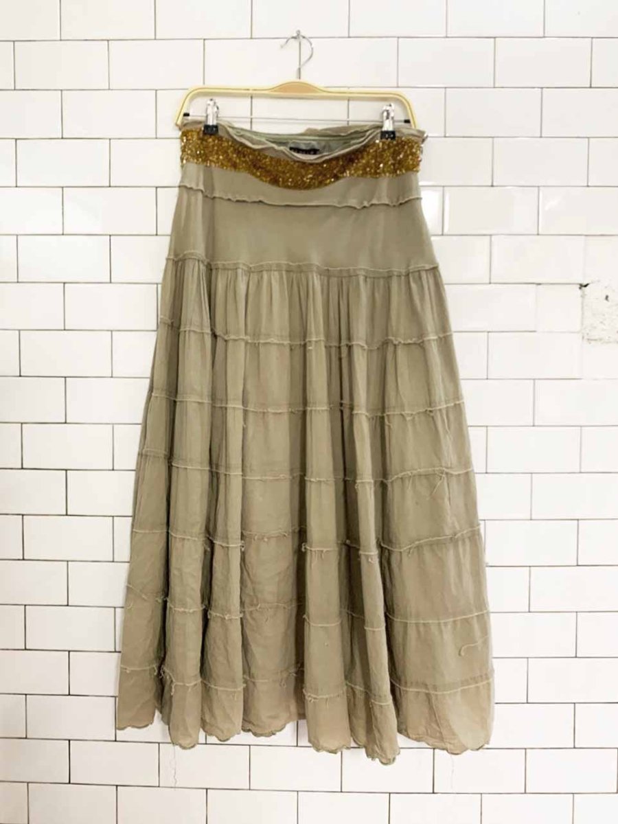 y2k by deep LA beaded waist tiered maxi skirt - good market thrift store