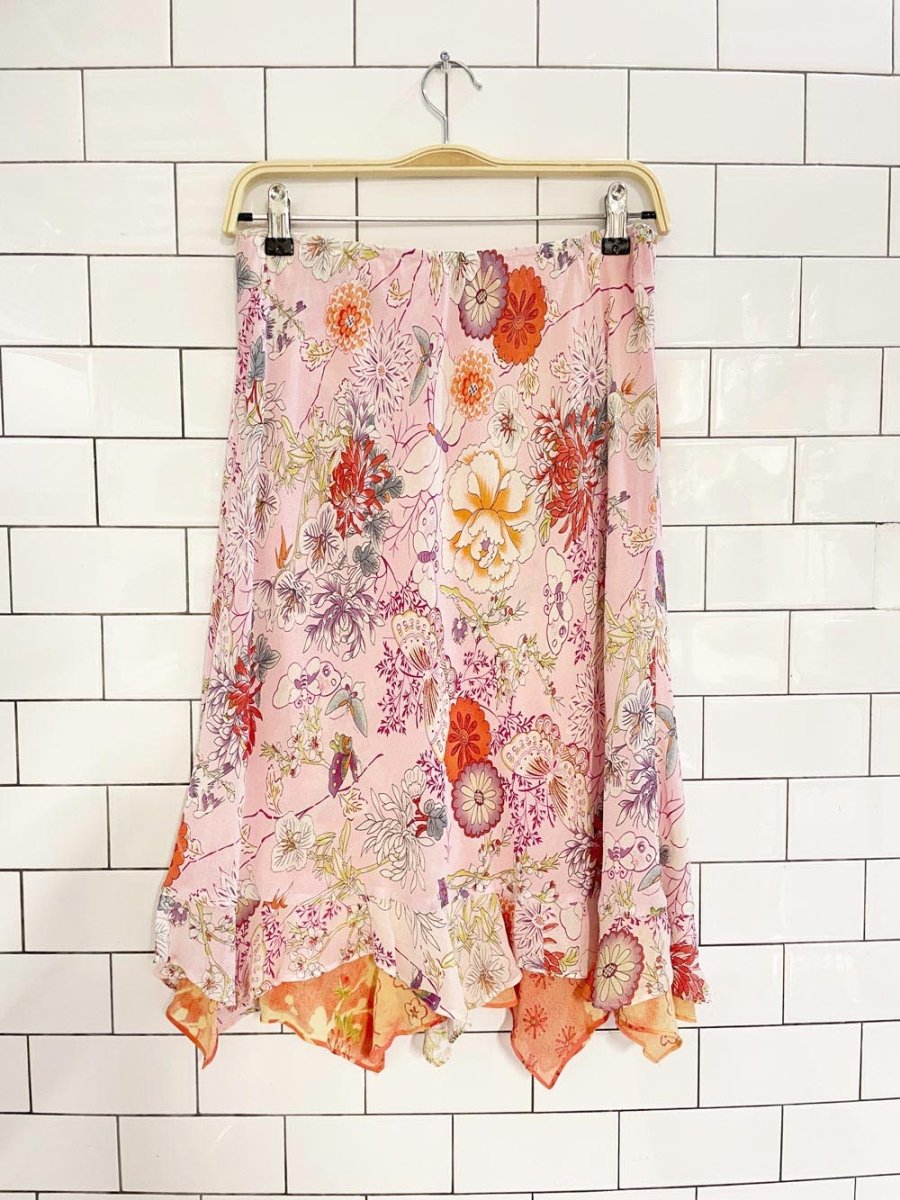 y2k cabi reversibe floral butterfly knee - length skirt - good market thrift store
