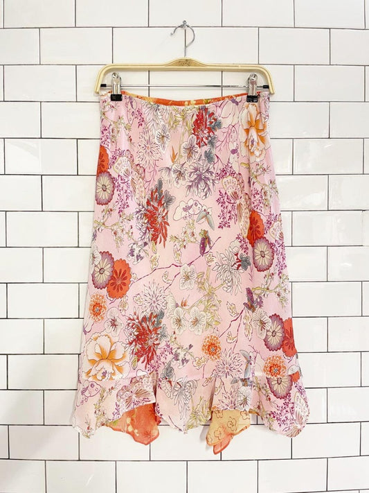 y2k cabi reversibe floral butterfly knee - length skirt - good market thrift store