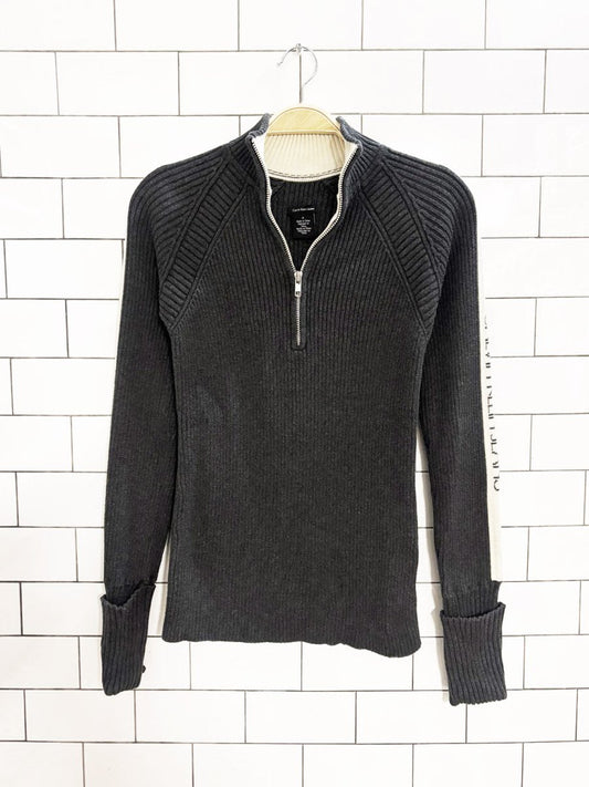 y2k calvin klein jeans 1/4 zip ribbed sweater - good market thrift store