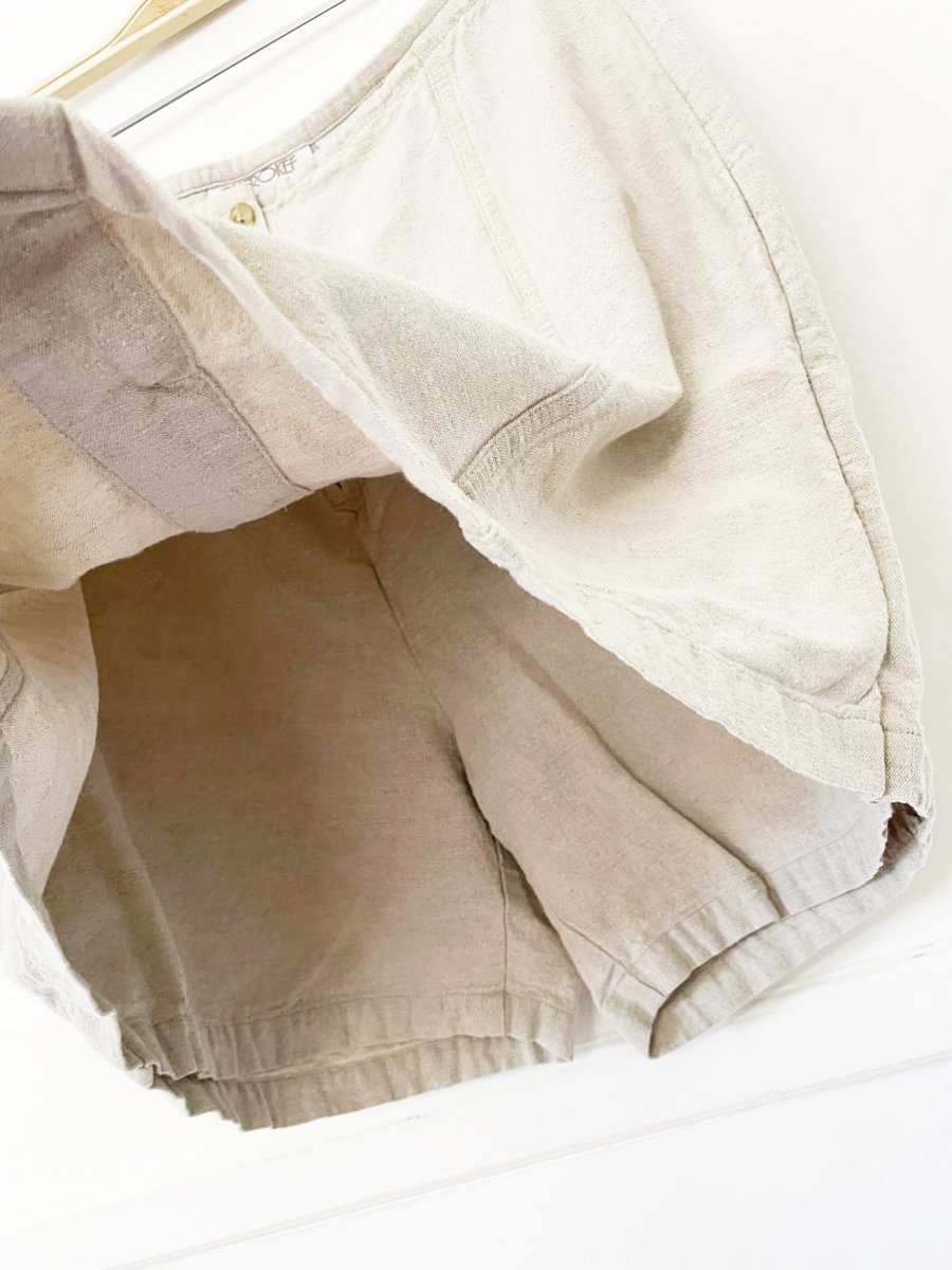 y2k cherokee linen-blend full button mini skort - good market thrift store