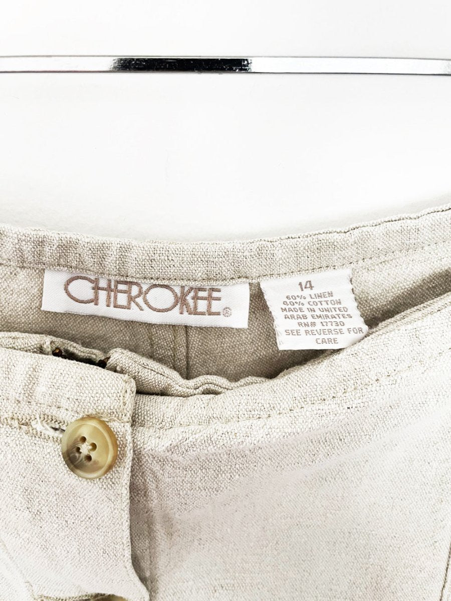 y2k cherokee linen-blend full button mini skort - good market thrift store