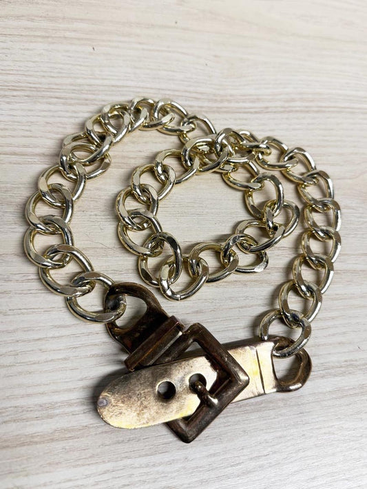 y2k chunky gold chain link belt - good market thrift store