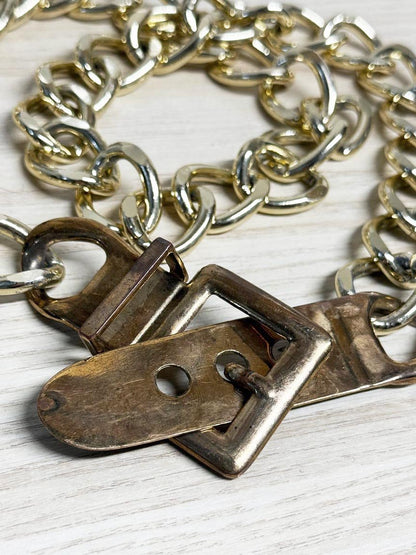 y2k chunky gold chain link belt - good market thrift store