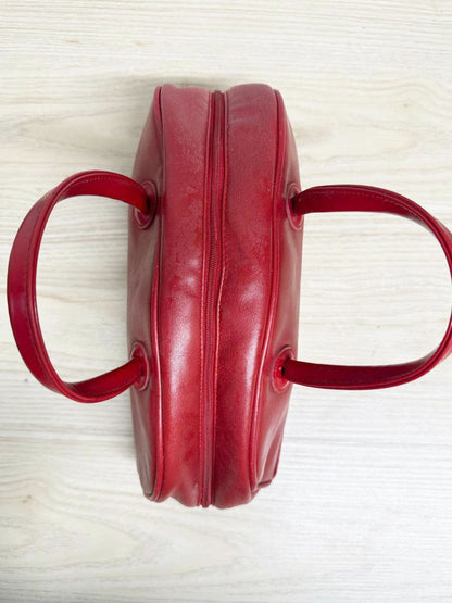 y2k clarins faux leather mini bowling bag handbag - good market thrift store