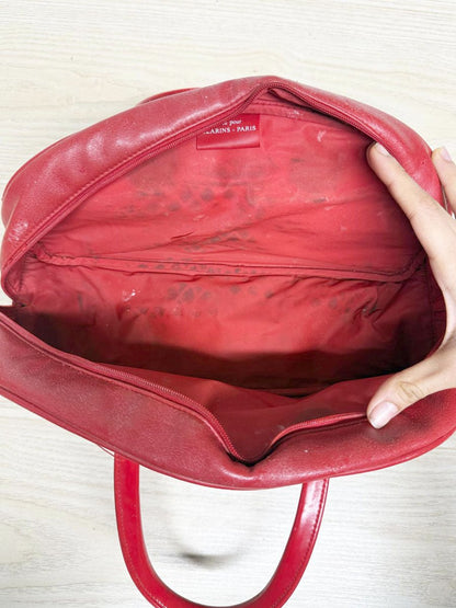 y2k clarins faux leather mini bowling bag handbag - good market thrift store