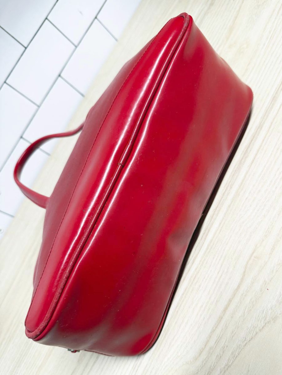 y2k clarins faux leather mini bowling bag handbag - good market thrift store