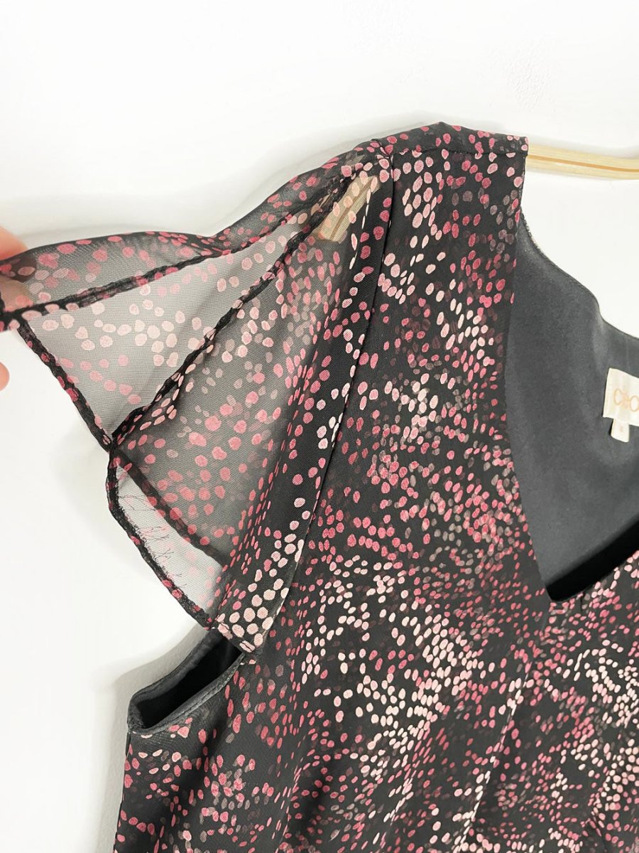 y2k cleo chiffon flutter sleeve minimal maxi dress - good market thrift store