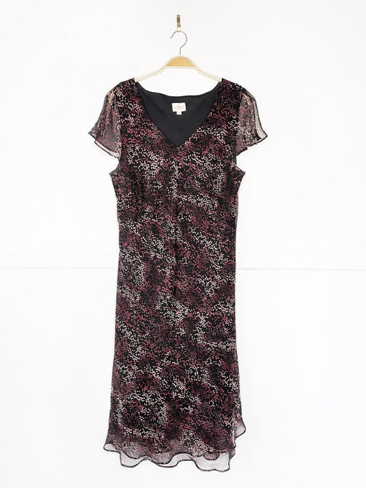 y2k cleo chiffon flutter sleeve minimal maxi dress - good market thrift store