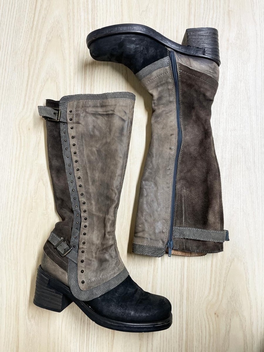 y2k clocharme soft leather two - tone tall boots | made in Italy - good market thrift store