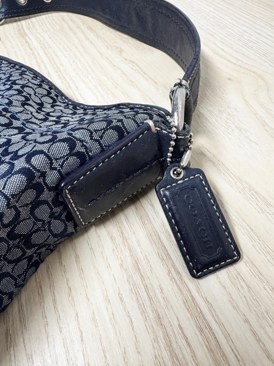 y2k coach soho leather trim monogram canvas shoulder bag - good market thrift store