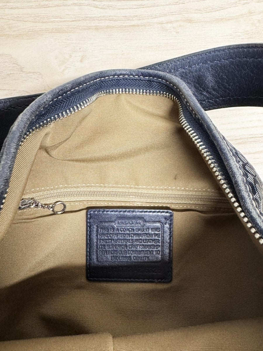 y2k coach soho leather trim monogram canvas shoulder bag - good market thrift store