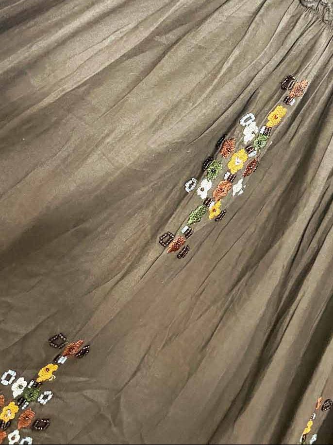 y2k costa blanca tiered floral beaded prairie maxi skirt - good market thrift store