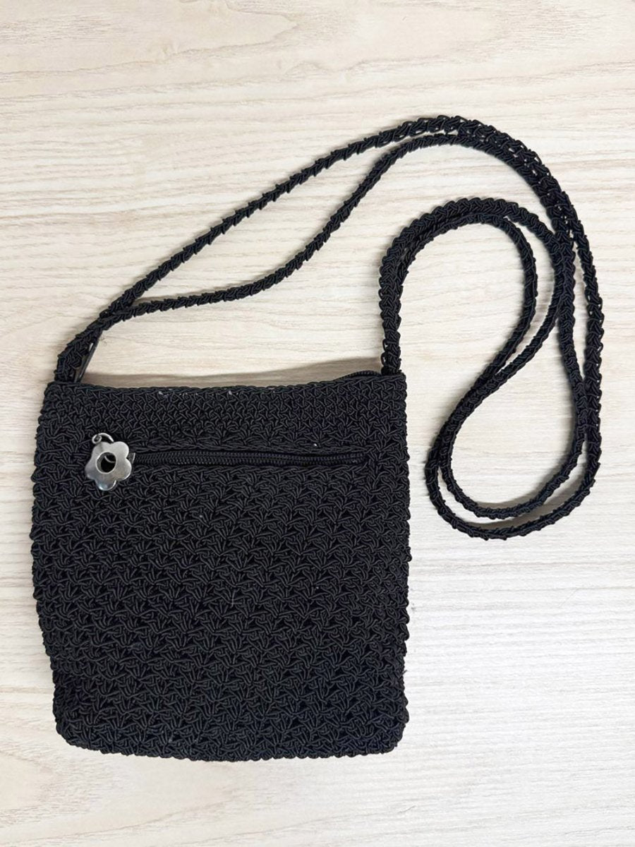 y2k crochet double strap shoulder bag - good market thrift store