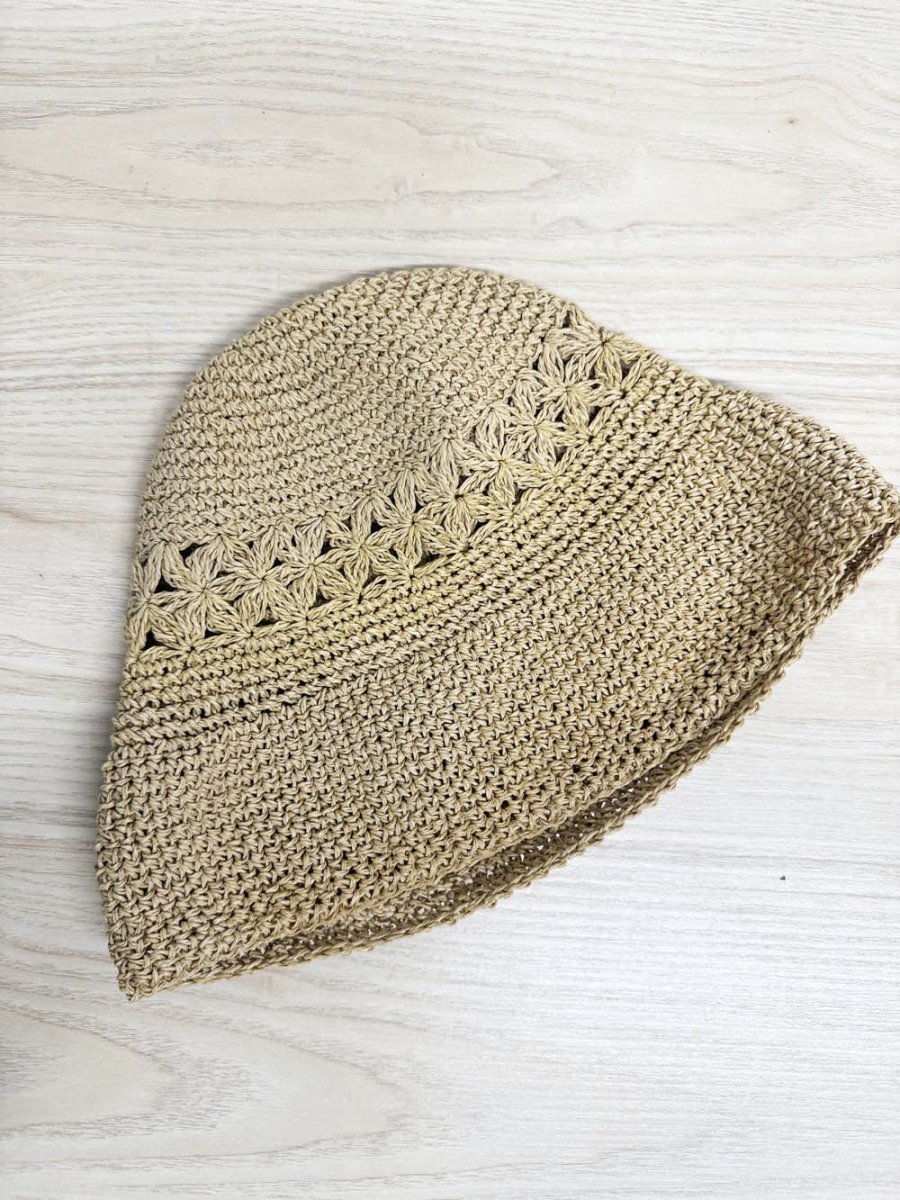 y2k crochet floral floppy sun hat - good market thrift store
