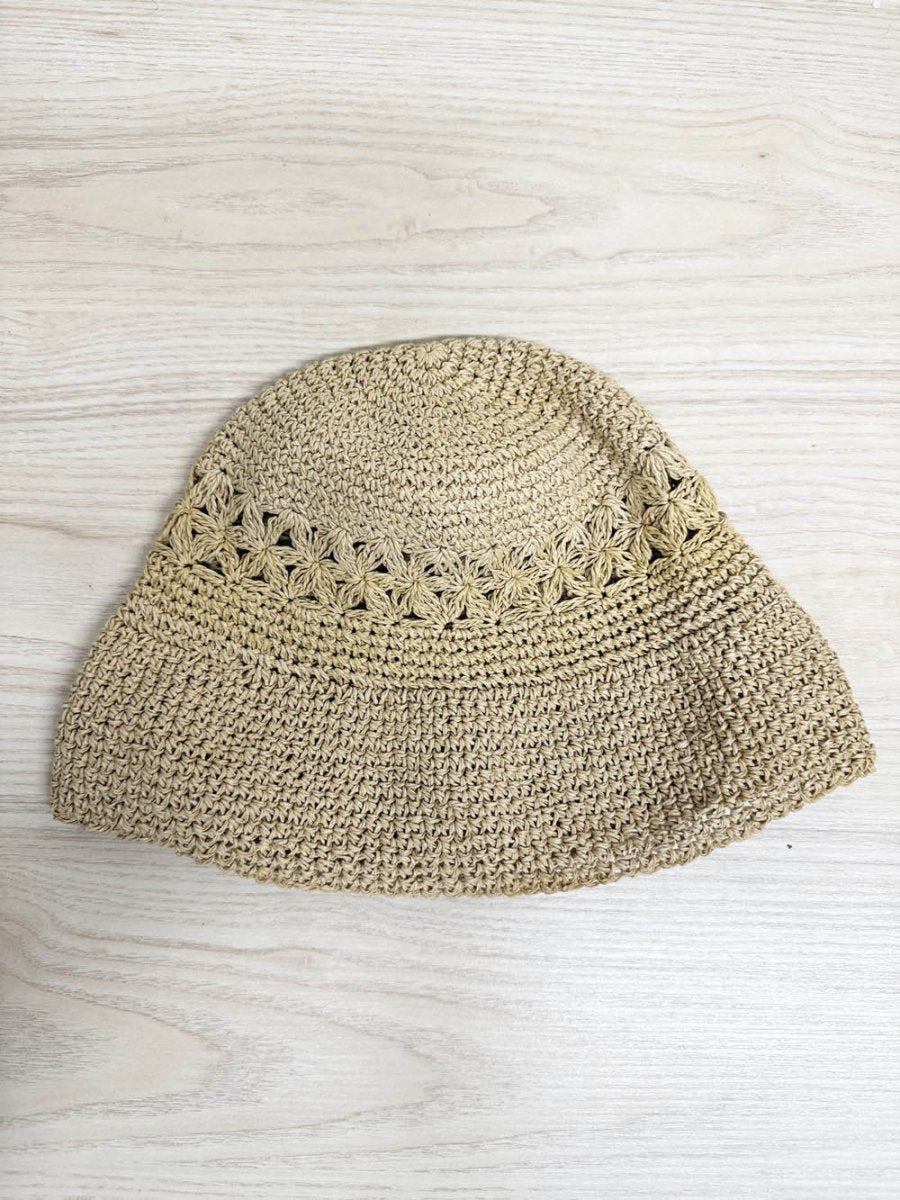 y2k crochet floral floppy sun hat - good market thrift store