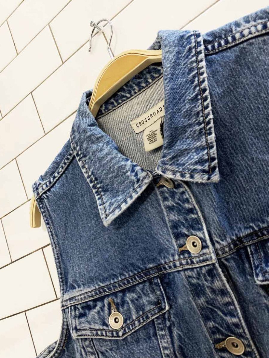 y2k crossroads denim vest - good market thrift store