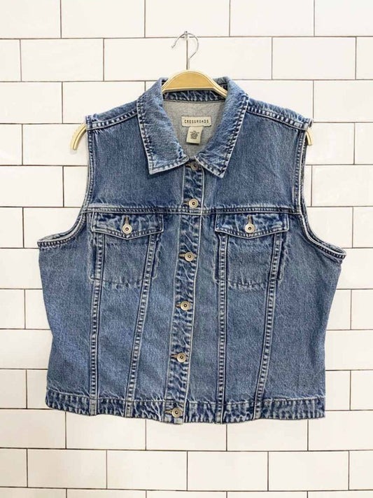 y2k crossroads denim vest - good market thrift store