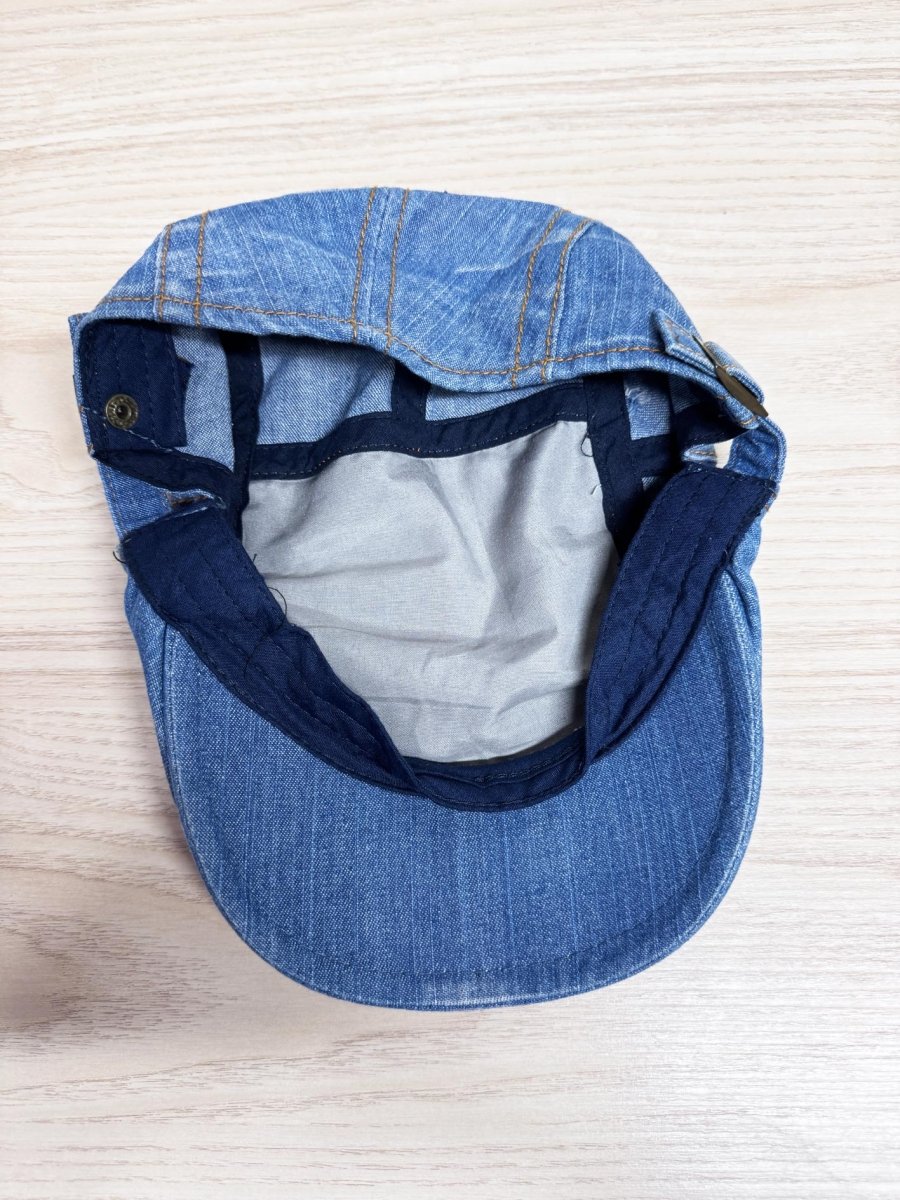 y2k denim patchwork flat cap - good market thrift store