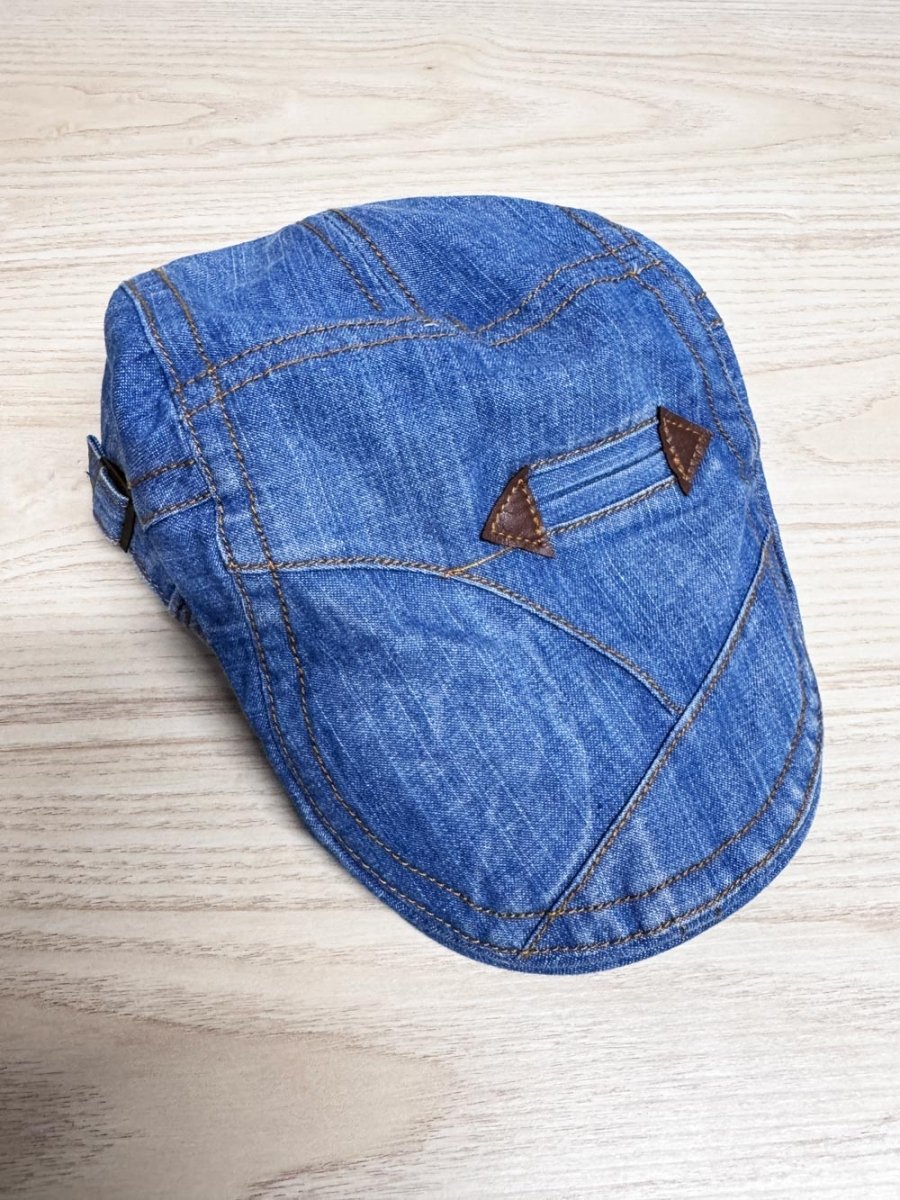 y2k denim patchwork flat cap - good market thrift store