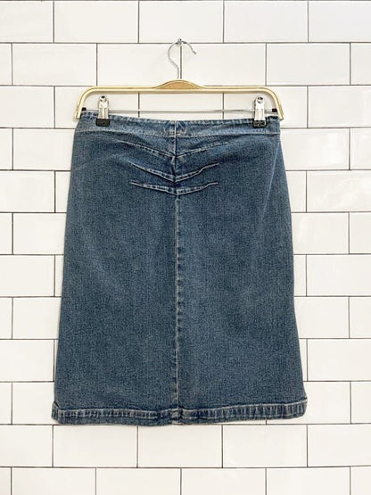 y2k dex denim knee - length skirt - good market thrift store