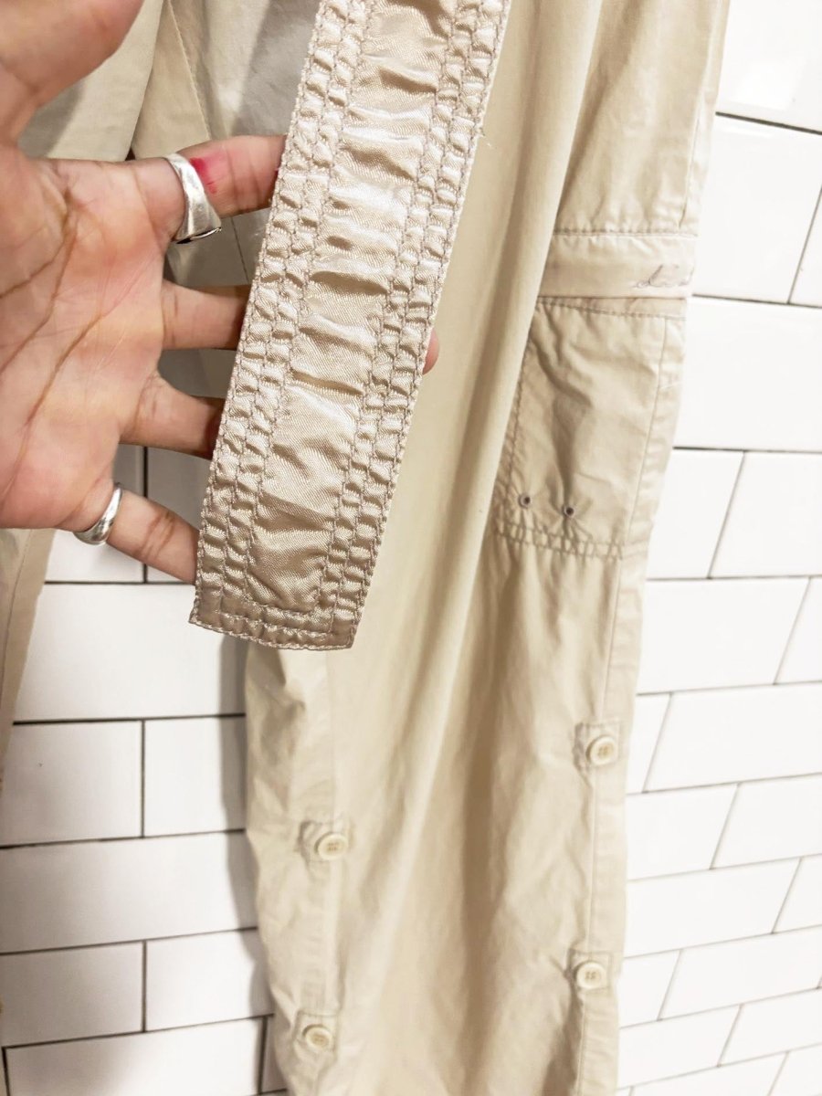 y2k dish clothing roll up flared belted cargo pants - good market thrift store