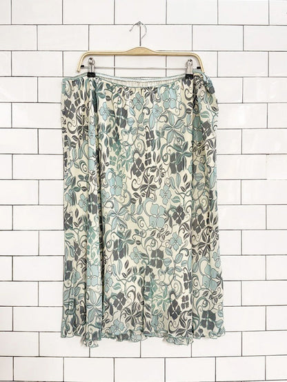 y2k dressbarn floral chiffon flowy knee - length skirt - good market thrift store