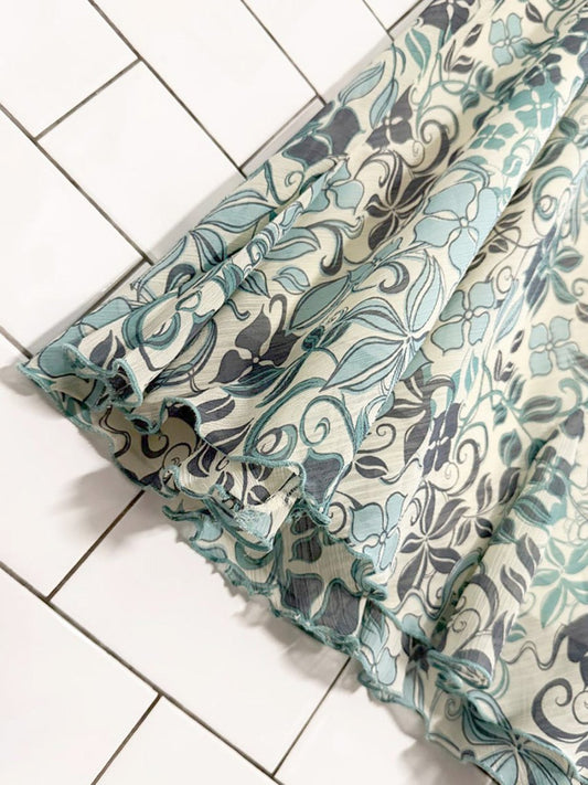 y2k dressbarn floral chiffon flowy knee - length skirt - good market thrift store