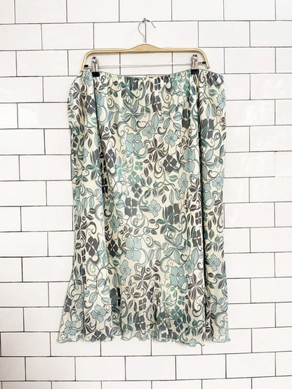 y2k dressbarn floral chiffon flowy knee - length skirt - good market thrift store