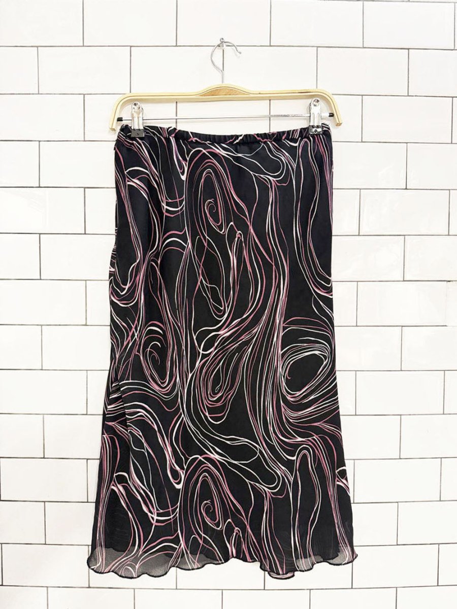 y2k dressbarn swirl flowy midi skirt - good market thrift store