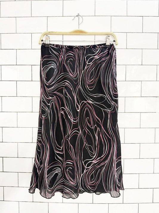 y2k dressbarn swirl flowy midi skirt - good market thrift store