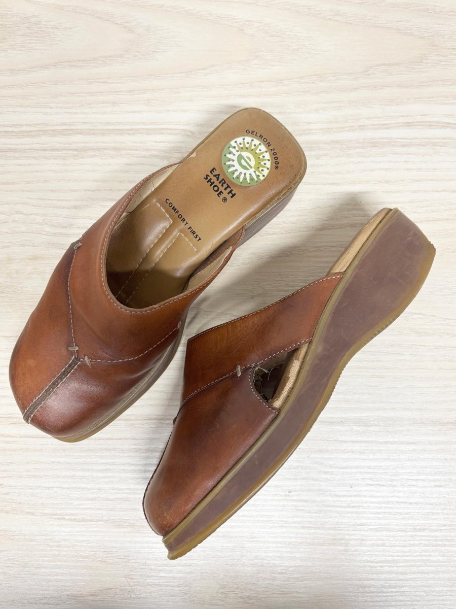 y2k earth shoe gelron 2000 leather clog - good market thrift store