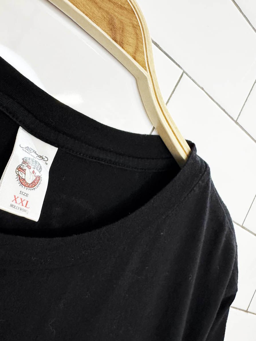 y2k ed hardy crystal eagle print tee - good market thrift store