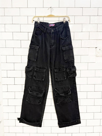 y2k edikted baggy denim cargo pants - good market thrift store
