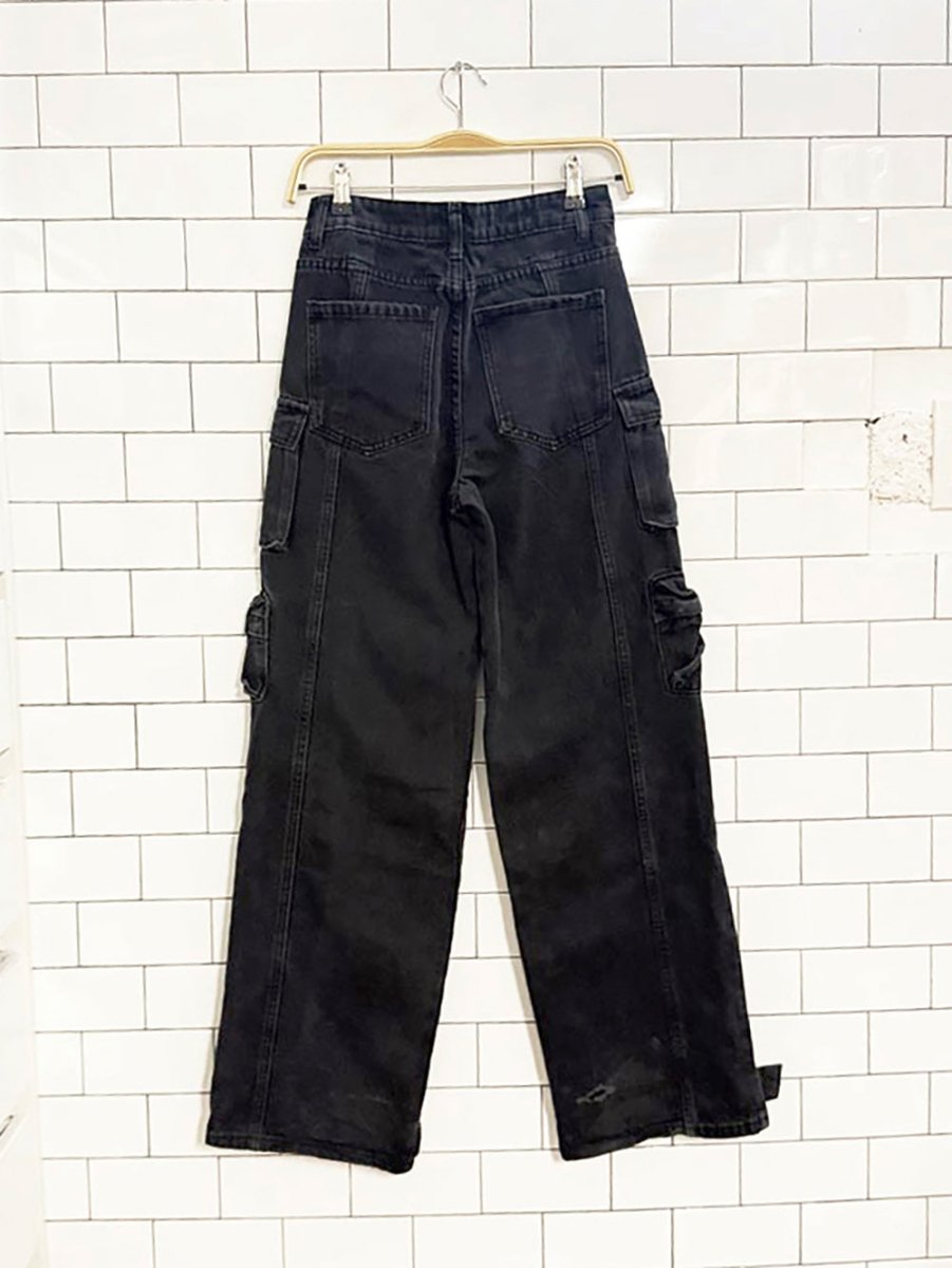 y2k edikted baggy denim cargo pants - good market thrift store