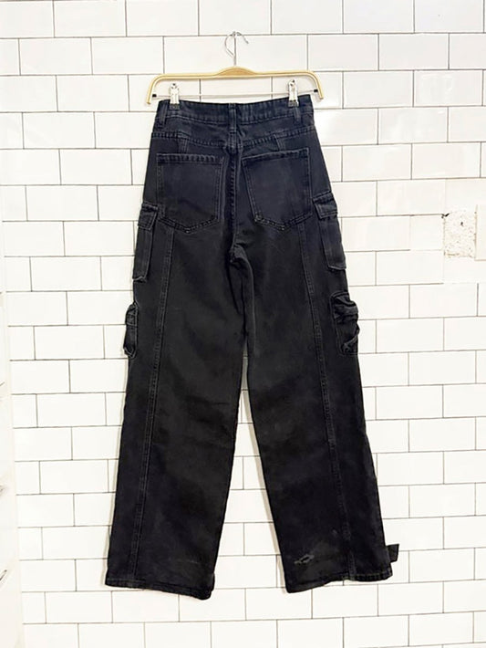 y2k edikted baggy denim cargo pants - good market thrift store